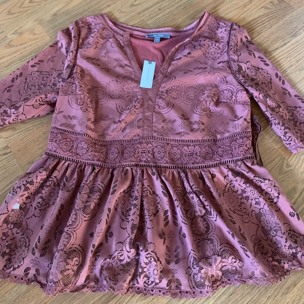 Anthropologie Lace Peplum Top, size Large